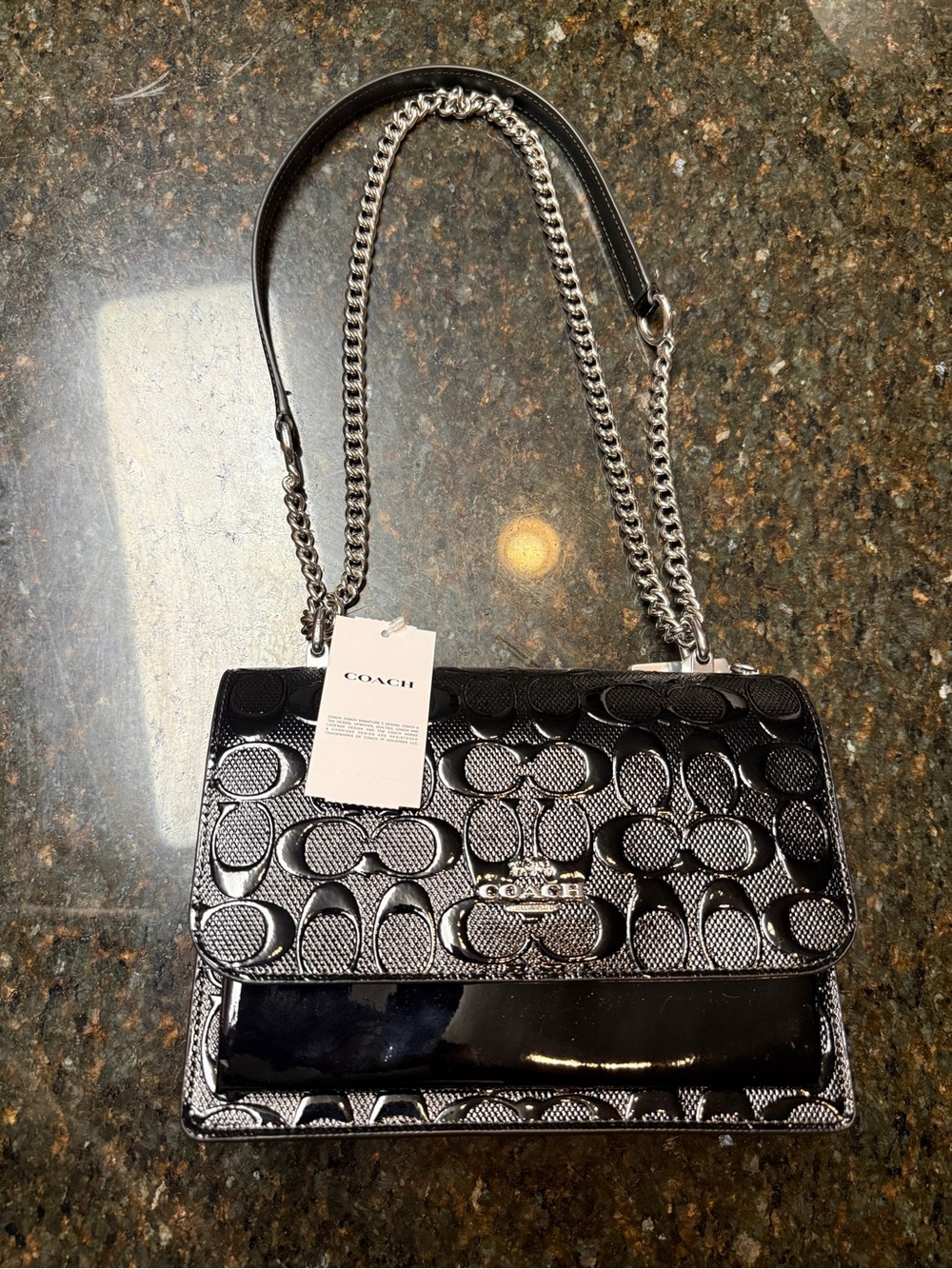 Coach Klare Crossbody signature patent leather